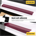 4 PCS Car Door Sill Protectors, Anti Scratch Carbon Fiber Auto Threshold Cover Strips, Decorative Door Entry Edge Scuff Sticker Universal for Most Vehicles, Car Accessories (Wine Red 3D)
