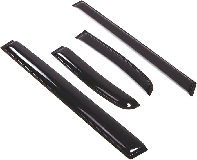 WD2-427 Dark Smoke 4 Pcs Set Window Visor (Outside Mount) Deflector Rain Guard Compatible with 2007-2014 Toyota FJ Cruiser