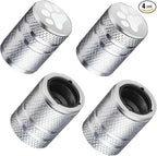 Tire Valve Stem Caps - (4 Pack) Cat Paw Print Metal Air Caps with Plastic Liner, Durable, Corrosion Resistant and Leak-Proof, Universal Fit for Cars, Trucks, Motorcycles, and Bikes - Silver