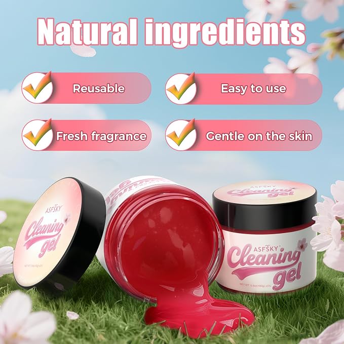 Car Cleaning Gel (Pink,Sakura) Cleaning Putty Universal Dust Cleaning Car Interior Cleaner Keyboard Dust Remover Car Slime Gifts for Men Women girl（1 pack）