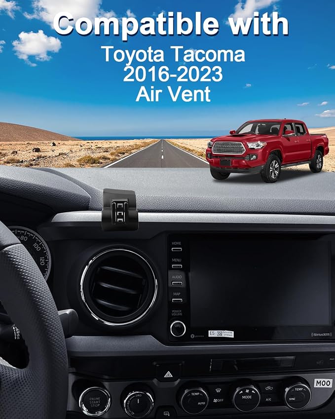 PZK Car Phone Holder for Toyota Tacoma 2016-2023 Accessories Custom Vent | 3rd Gen Tacoma Magnetic Car Phone Mount Compatible with Magsafe Hands Free 360° Rotation Phone Stand for All Smartphones