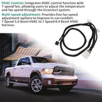 for 2013-2018 Ram Truck 8.4 UConnect Conversion Upgrade Harness 7 Speed Fan HVAC