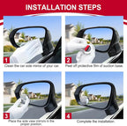 Blind Spot Mirror, 2" Round HD Glass Convex with Rustproof Aluminum Frame, Self-Adhesive for Cars, SUVs & Trucks, Pack of 2