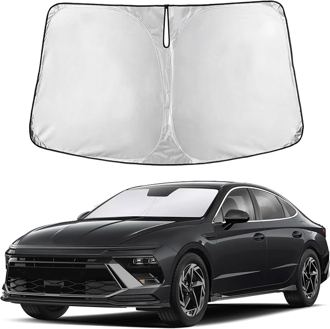 Windshield Sunshade Compatible for Hyundai Sonata 2020-2024 2025 2026, Sun Visor for Front Windshield & Window Sun Shade Cover, UV Heat Blocker & Protector, Car Accessories