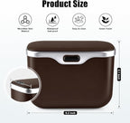 Car Trash Can, Car Garbage Bin with Lid & Handle - Leak-Proof Mini Trash Can for Car, Truck, SUV - Essential Car Accessories for Organization (Brown)