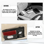 Car Sun Visor Organizer, Carbon Fiber Visor Glasses Tissue Card Holder Storage Pocket Pouch, Multifunctional Auto Sunshade Organizer Case Bag for Pens Documents Napkin, Universal Fit (Red)