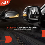 Passenger Side Power Door Mirror - Compatible with Ram 1500 2019 2020 2021 2022 - Heated Power Folding Chrome Outside Rear View Mirror w/Turn Signal Puddle Light and Blind Spot Detection