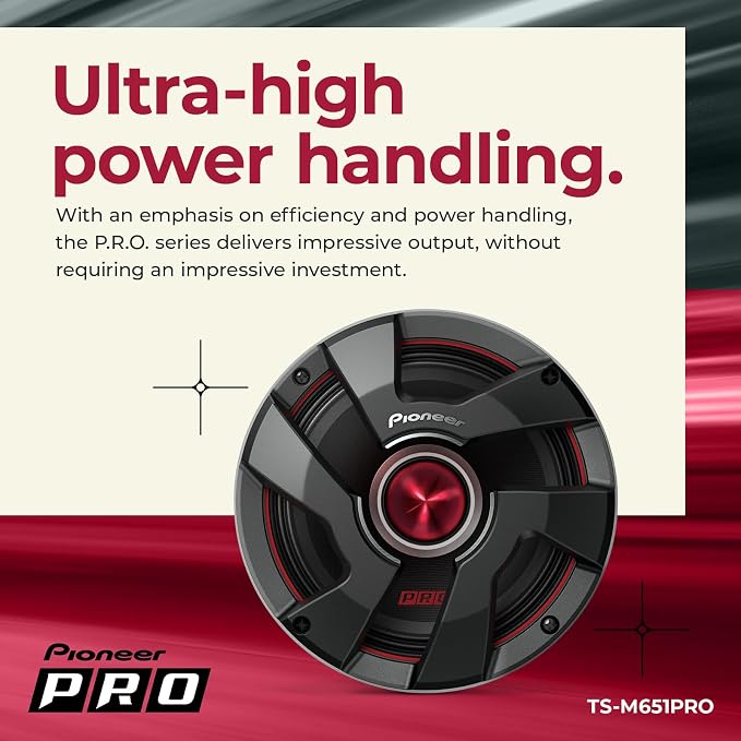 P.R.O. Series TS-M651PRO 6.5” Speakers (Pair) – 500W Max, Perfect for high-SPL Builds and pro-Level car Audio