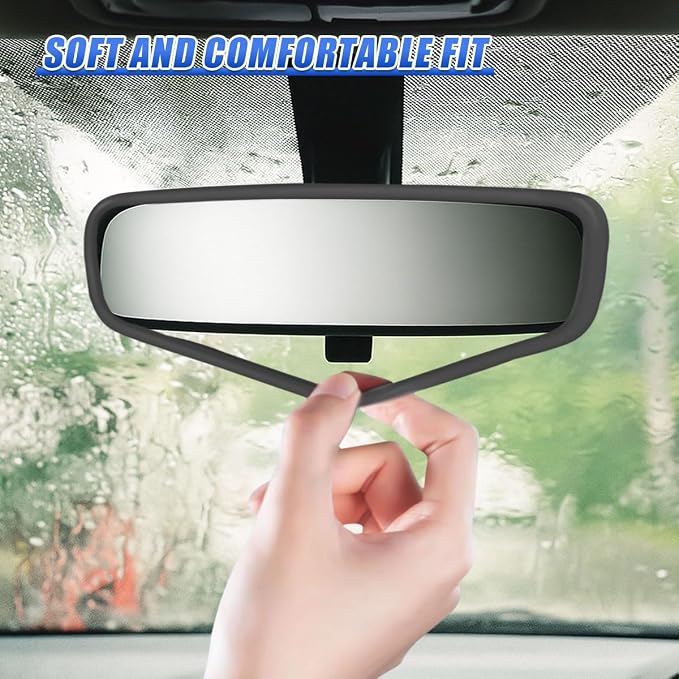 YoRise Car Rear View Mirror Protector Frame, Rearview Edge Cover (Black) | Car Rearview Mirror Cover, Car Mirror Decoration Protector Accessories for Most Cars