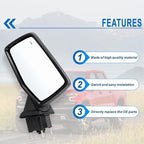 Left Driver Side Mirror Compatible with 2019-2025 chevy Silverado 1500 With Power Glass Manual Folding Turn Signal Heated Blind Spot Black Replace#GM1320680(7Pins)