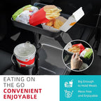 Car Cup Holder Tray, Cup Holder Expander Adapter for Car, 9.5” Detachable Car Food Tray Table for Eating, Road Trip Essentials Fits Yeti, Hydro Flask 16-46 oz