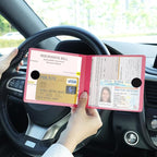 Car Registration and Insurance Card Holder, Vehicle Glove Box Car Organizer, Interior Car Accessories for Documents, Cards, License - 2 Pack