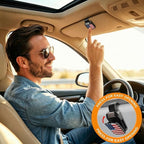 2 Pack Sunglasses Holder for Car, One-Handed-Operation Visor Sunglass Holder Clip, Easy Access Storage for Driving,Universal Fits (Black-US Logo)