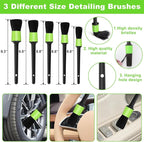 Green Windshield Cleaner Tool, 17Pcs Car Interior Cleaning Kit, Detailing Kit Interior Cleaner, Car Detailing Brushes, Cleaning Gel, Inside Cleaning Accessories for Trucks, SUVs, RVs Window
