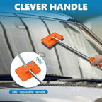 Car Windshield Cleaning Tool, Car Windshield Window Cleaner, Auto Glass Wiper Tool with Extendable Handle & Reusable Microfiber Pad, Universal Vehicle Cleaning Car Accessories (Orange)