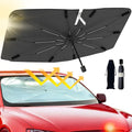 2026 Windshield Sun Shade Umbrella, Foldable Car Umbrella Sunshade with UV Block Car Front Window (Heat Insulation Protection) for Auto Windshield Covers Blackout Trucks Cars (Large)