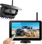 Magnetic Solar Wireless Backup Camera: HD1080P 7” Touchscreen Portable with DVR, BSD, 1-Min Install-Free IR Night Vision Hitch Backup Camera for Trailer/Truck/Small RV/Camper/Tractor-AWTCM701