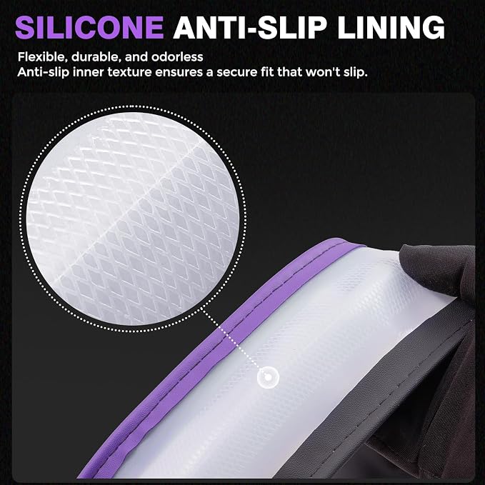 Car Steering Wheel Cover, Microfiber Leather Steering Wheel Covers with Anti-Slip Lining, Breathable Elastic Car Steering Wheel Protector, Universal Standard Size 14-15 inch