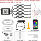 Interior Car LED Strip Lights APP Control, 5 in 1 RGB 16 Million Colors Ambient Lighting Kit with 275 inches Fiber Optic, Music Mode Inside Car Lighting Decoration