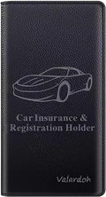 Premium Car Registration and Insurance Card Holder, Car Document Holder for Cards, Driver License & other Essential Documents (Black)