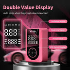 Tire Inflator Portable Air Compressor, LED Display & Auto Shut-Off, 5 Modes, 150PSI Cordless Air Pump with Digital Pressure Gauge for Car, Balls, Bike, Motorcycle, Pink Car Accessories for Women