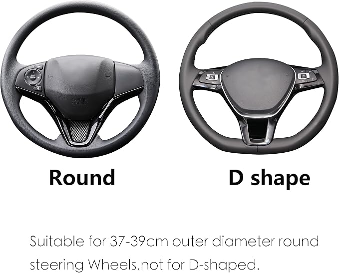 Claret Leather Steering Wheel Cover Fiber Strip Car Steering Wheel Cover Universal 15 inch for Women Girls