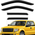 Extra Durable Window Deflectors Tape-On Window Visors Rain Guards Fit for Ford F150 2009-2014 SuperCrew, Sun Visors, Wind Vent for Shades, Exterior Car Accessories - 4pcs. AG0043
