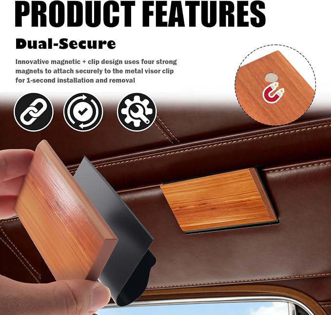 Wood Car Air Freshener,Magnetic Wood Car Fresheners Long Lasting for Absorbing Unpleasant Smells,Reusable Wooden Cars Freshener Cars Interior Accessories for Truck & SUVs (Coconut)