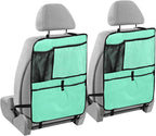 Aquamarine Seat Back Protector Car Kick Mats with Pockets Protector, Kick Pads for Back of Car Seat
