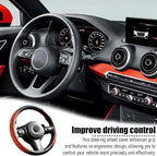 2PCS/Set Car Steering Wheel Cover, Leather Segmented Anti-Slip Automotive Wheel Protector, Soft Breathable Vehicle Steering Protection Covers, Universal Interior Accessories (Orange)