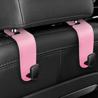 Car Seat Headrest Hook, 2PCS Vehicle Seat Back Hangers Organizer for Handbag Purse Coat, Automotive Interior Headrest Storage Hooks, Universal for SUV Automobile Truck (Pink)