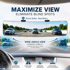 Wide Angle Panoramic Car Rearview Mirror, 12'', Convex, White | Frameless Clip-On Rear View Mirror, Crystal Clear Interior Mirror, Eliminate Blind Spots, Universal Fit Cars, SUVs, Trucks