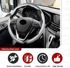 3pcs Universal Carbon Fiber Steering Wheel Cover - Anti-Slip & Segmented Design, Universal 99% Durable Steering Wheel Protector for Men and Women, Car Interior Accessory (White)
