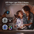 8000mAh Portable Stroller Fan | 27H Ultra-long Battery Life | Detachable 4 Speed 360°Rotate | 2 Modes LED Night Light, USB Rechargeable Handheld Cooling Fan for Travel, Car Seat, Bedroom