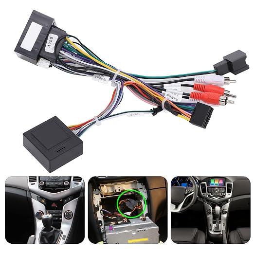 Radio Wiring Harness Fit for Cruze, Audio Wiring Harness with CAN Bus Box 16Pin Replacement
