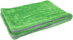 Dreadnought Microfiber Car-Drying Towel, Superior Absorbency for Drying Cars, Trucks, and SUVs, Double-Twist Pile, One-Pass Vehicle-Drying Towel - Pack of 1, Green/Gray (20 inch x 30 inch)