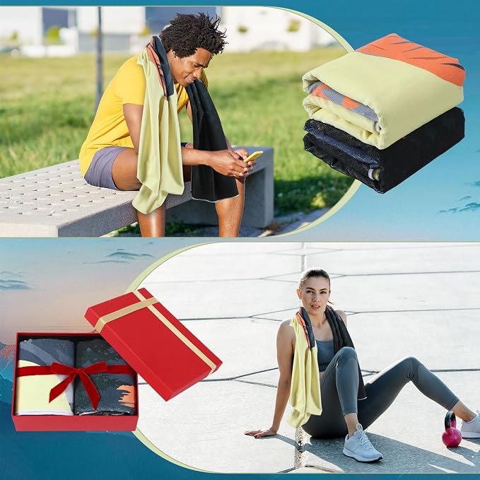2 Pack Car Seat Towel Covers Athletic Running Towel Performance Microfiber Post Workout Sweat Washable Cover Non Slip for Seat Outdoor Sport (Yosemite)