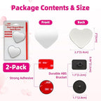 Heart Shaped Blind Spot Mirrors for Car 2 Pack - HD Glass Frameless, Adjustable Angle Wide View Convex Mirror Stick to Side Mirror Blindspot, Cute Girly Heart Car Accessories for Women