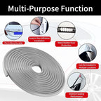 Car Door Edge Guards, 16Ft Rubber Seal Car Door Edge Trim, U Shape Door Edge Protector Guard, Aluminum Weather Proofing Automotive Door Edge Molding, Protection for Most Cars (Grey)