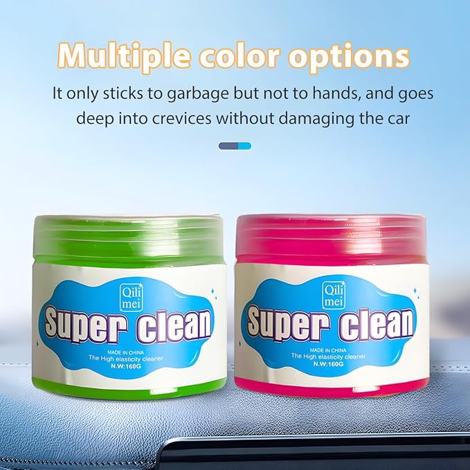 Car Cleaning Gel, Reusable Vehicle Air Vent Crevice Detailing Putty, Automotive Interior Detail Slime Cleaner Removal Tool Kit Accessories, Universal for SUV, Sedan, Truck (Red)