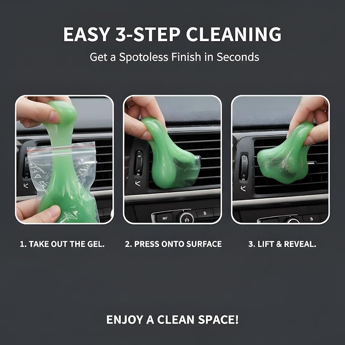 MysticHome for Car Cleaning Gel 160g,Reusable Cleaning Putty for Interior Detailing PC Keyboard, Car Cleaning Supplies, Auto Detailing Tools, Car Slime for Dust Removal, Cleaning Kit Green 5.0 OZ