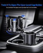 Cup Holder Expander for car 2 in 1 Multifunctional Car Cup Holder Extender Adapter with Adjustable Base Compatible with Hydro Flask,Yeti, Nalgene,32/40 oz Large Bottles Drinks Mugs-Large