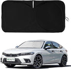 Windshield Sun Shades Compatible with Honda Civic Accord, Front Window Sunshade for Windshield Cover Foldable Sun Visor Protector 210T Reflective Cool Car Accessories (61" X 34.6")
