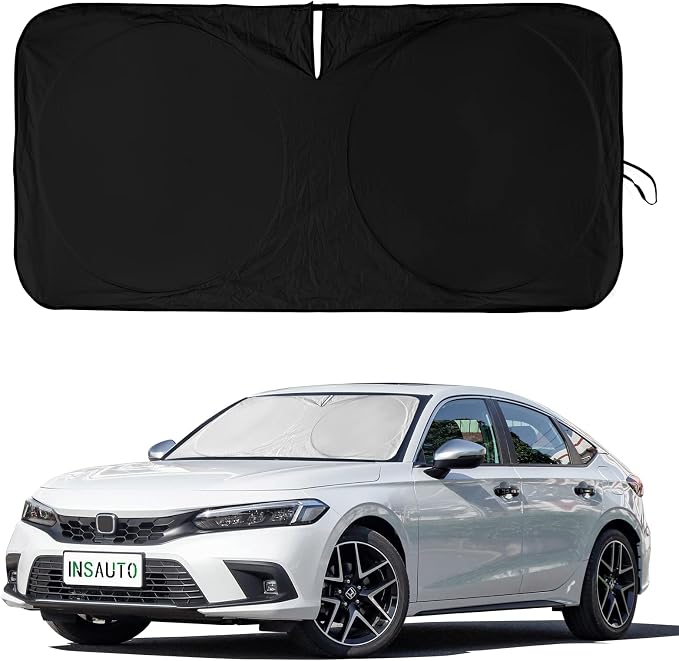 Windshield Sun Shades Compatible with Honda Civic Accord, Front Window Sunshade for Windshield Cover Foldable Sun Visor Protector 210T Reflective Cool Car Accessories (61" X 34.6")