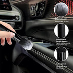 2 PCS Car Detailing Brush, Curved Soft Bristles Auto Removal Dust Collectors, Universal Vehicle Dashboard, Air Conditioner Vents etc Interior Cleaning Tool Accessory (Long-Black/White)