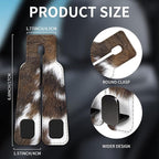 Car Seat Headrest Hook, Universal Leather Cute Hanger Holder Hook, Storage Organizer Interior Accessories for Purse Bags Handbag Brown White Cowhide