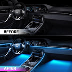 Acrylic Interior Car Lights, Car Accessories 10 in 1 Car LED Strip Lights with APP Control, 175 inches 593 LEDs Fiber Optic Lights, RGB Neon Light Kits
