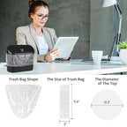 Mini Car Trash Can Bags for Auto Trash Bin, 120 Count Small Garbage Organizer Bags Tear-Resistant, Liner Refills (Vehicle Trash Can is not Included), White