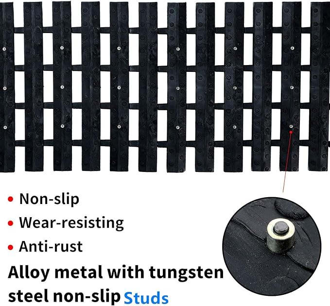 Emergency Devices 2 pcs Tire Traction Mats 47.2" (L) x 10.8" (W), Portable for Snow, Ice, Mud, and Sand to Car, Truck, Van or Fleet Vehicle off road winter accessories (2PCS* 47.2in)