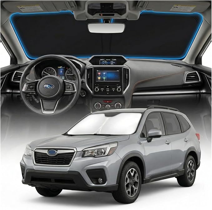 for Subaru Forester Sun Shade Windshield Cover - Custom Fit Forester Accessories 2019-2025 2026 Sunshade Foldable UV Protection & Heat Shield Sun Visor Accessories